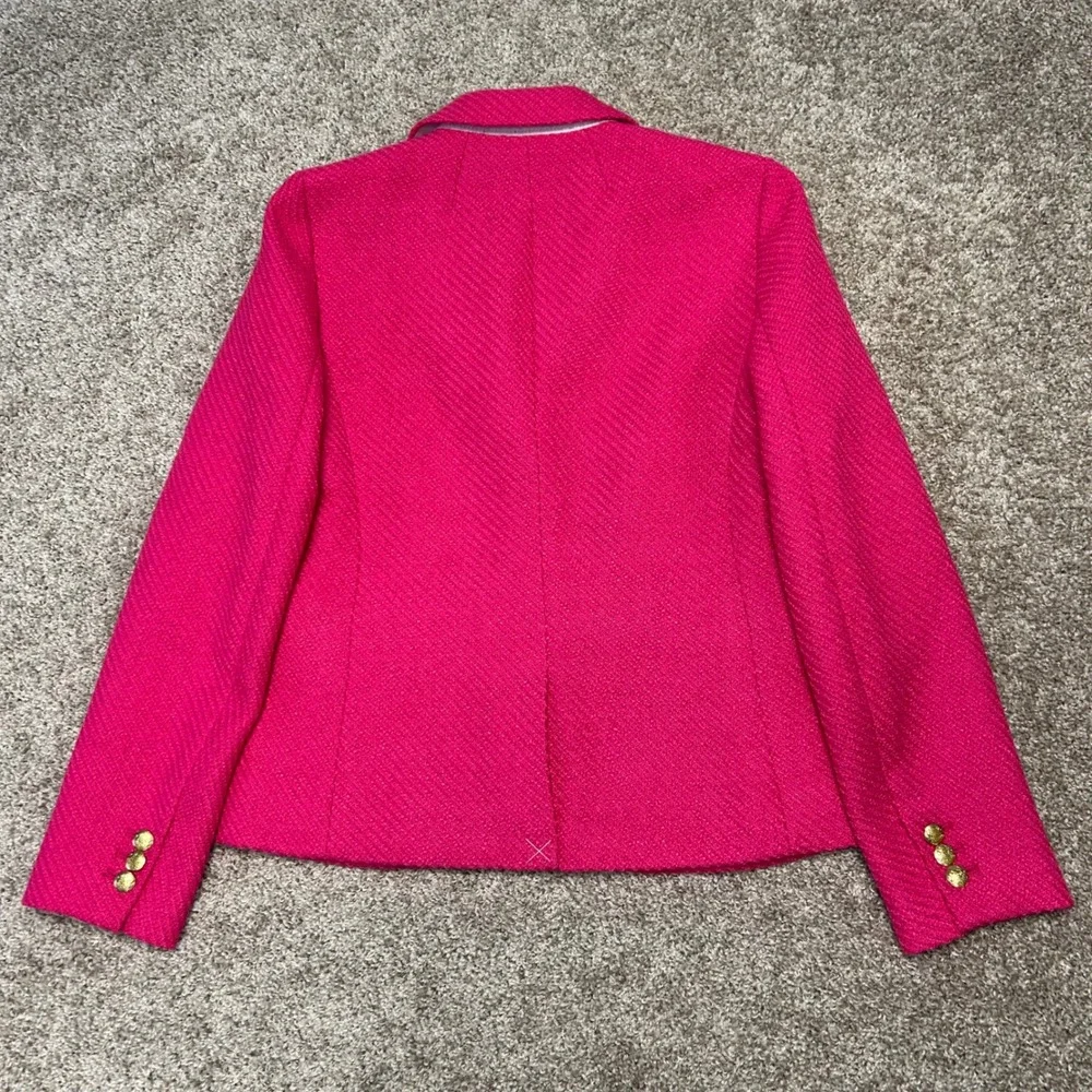 NWT J.Crew Tweed Schoolboy Blazer Sweet Fuchsia Women Size 4 Pink‎ BW287 Classic - Picture 2 of 11